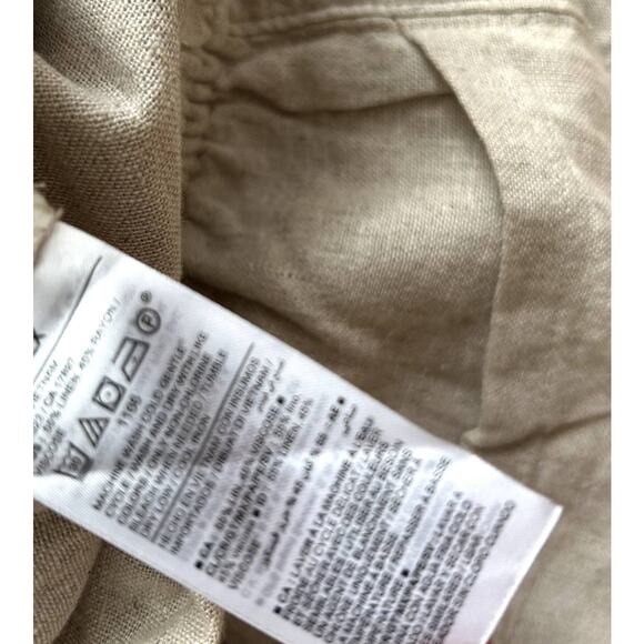 Old Navy High-Waisted Linen-Blend Utility Shorts Plus Size 4X Tan Lightweight - Picture 9 of 11